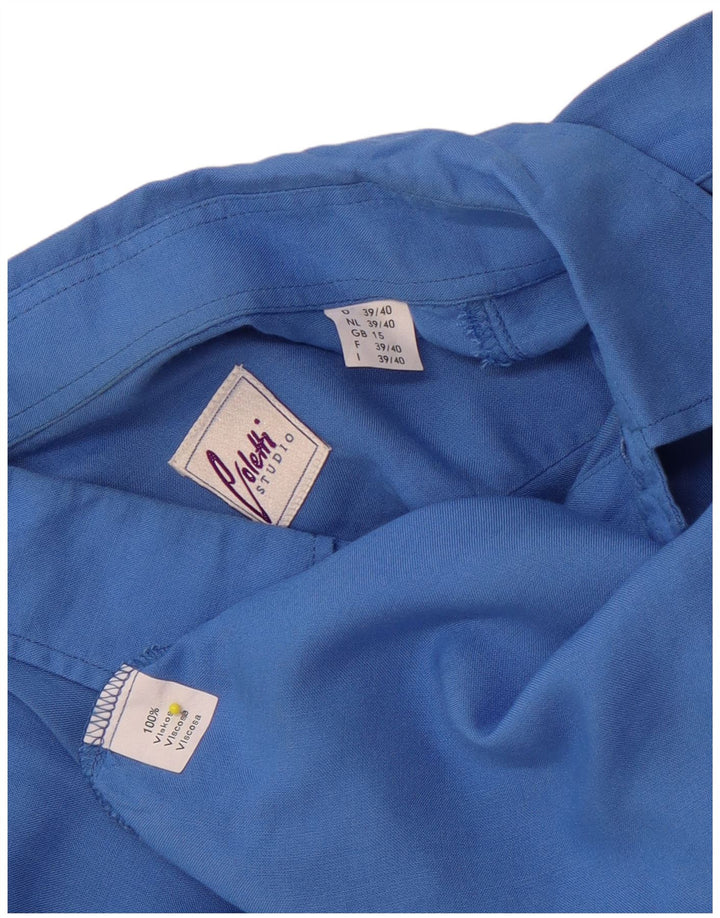 Studio Coletti Herre grafisk kortærmet skjorte str. 15 39/40 Medium Blue