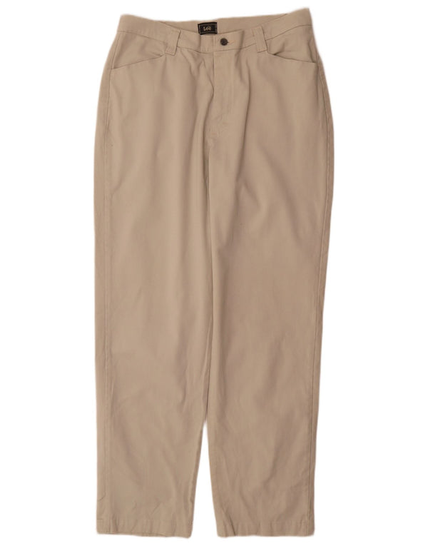 Lee kvinders højtaljede koniske chinosbukser US 16 2XL W32 L31 Beige bomuld