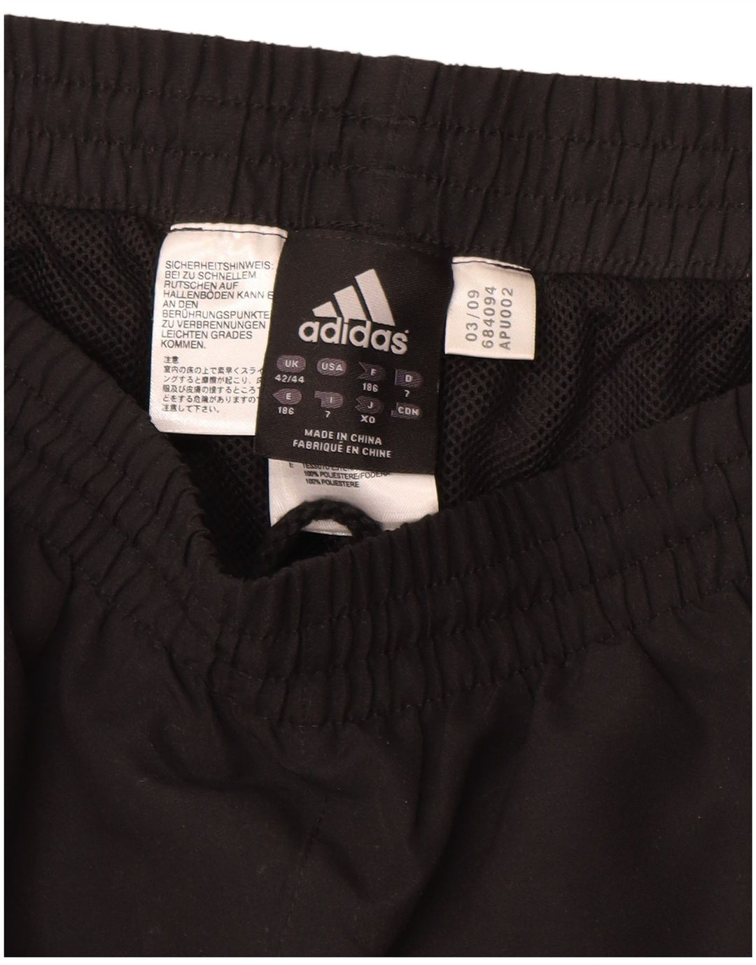 ADIDAS Træningsdragt til mænd Joggers UK 42/44 Large Black Polyester