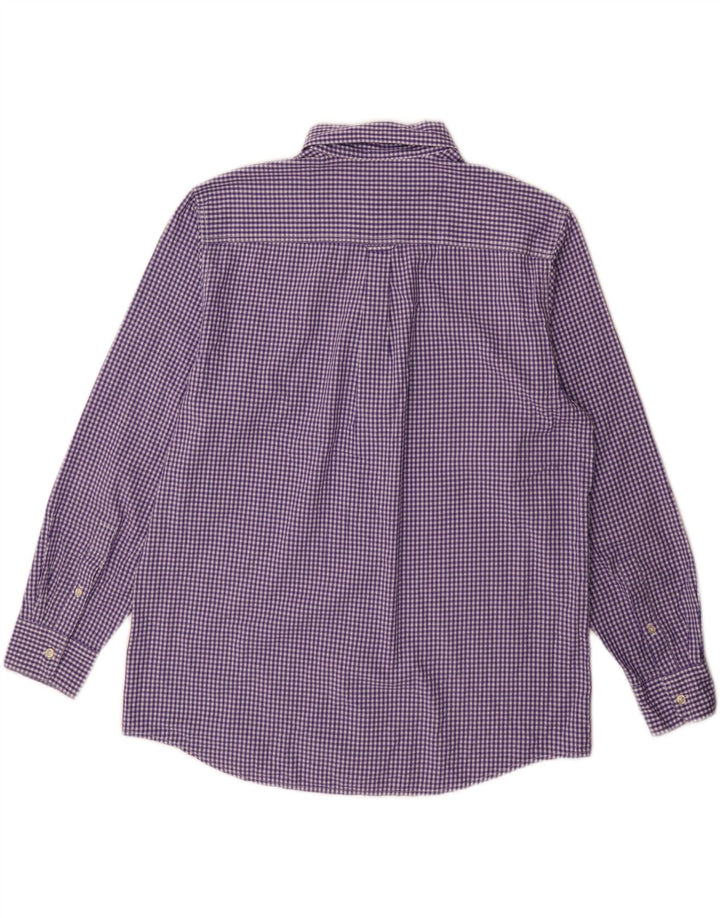 Chaps Herre Easy Care skjorte Stor lilla Gingham Bomuld
