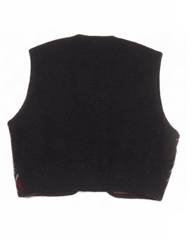 Vintage Herre Crop Knit vest UK 14 Large Multicolored Argyle/Diamond