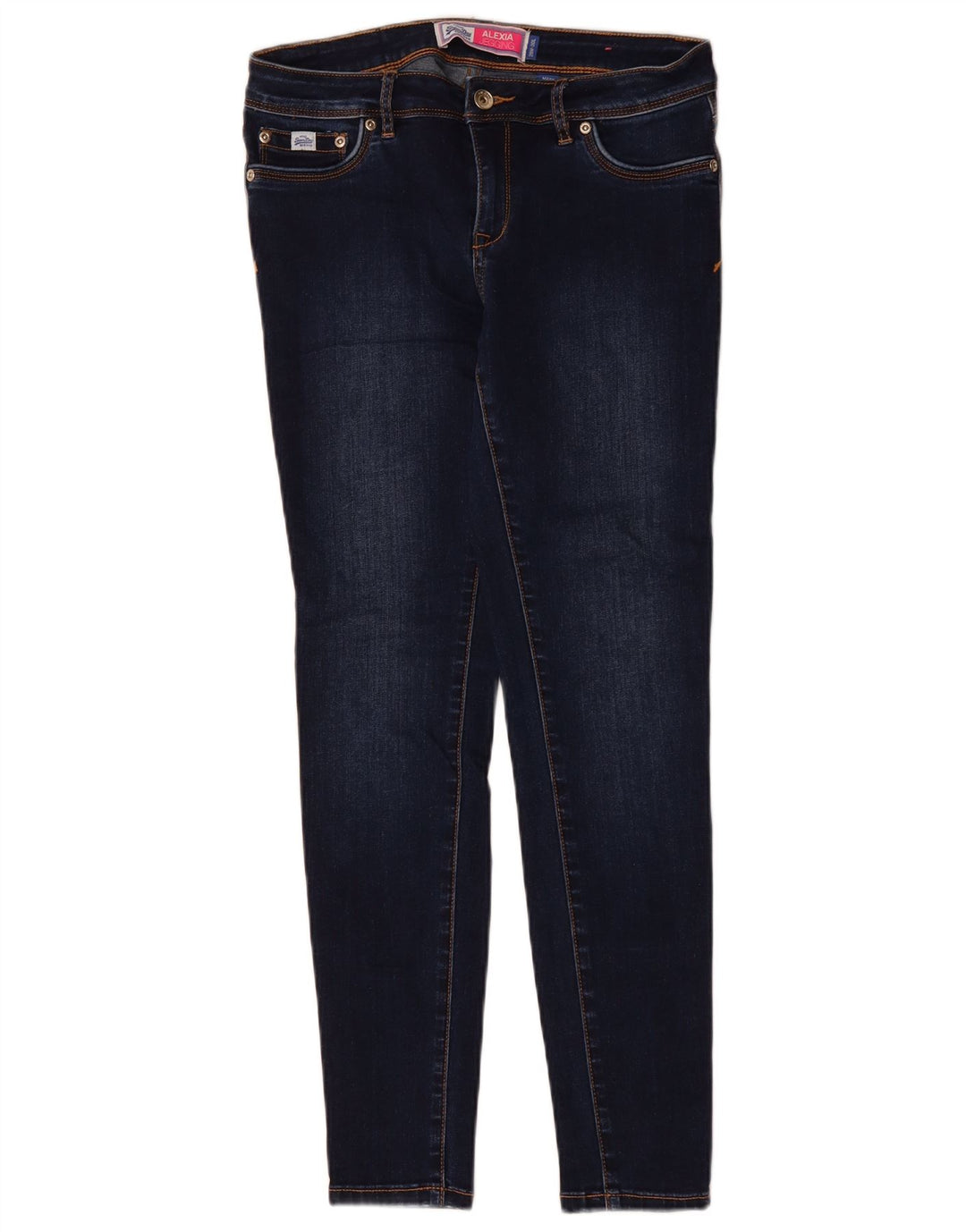 SUPERDRY Dame Alexia Jegging Jeans W29 L30 Marineblå Bomuld