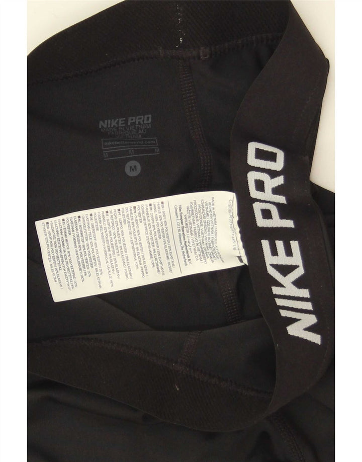 Nike Dame Dri Fit Grafiske Leggings UK 12 Medium Sort Polyester