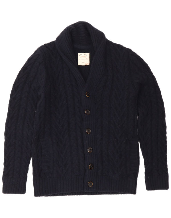 Fat Face Mens Cardigan Sweater Medium Navy Blue Wool