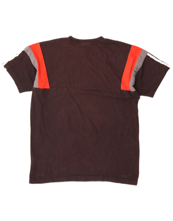 Adidas Herre T-Shirt Top Medium Sort Colourblock Bomuld