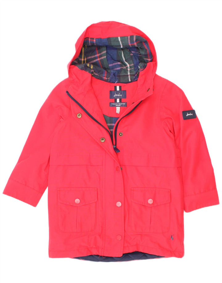 Joyce piger hætte regnfrakke 3-4 år rød polyester