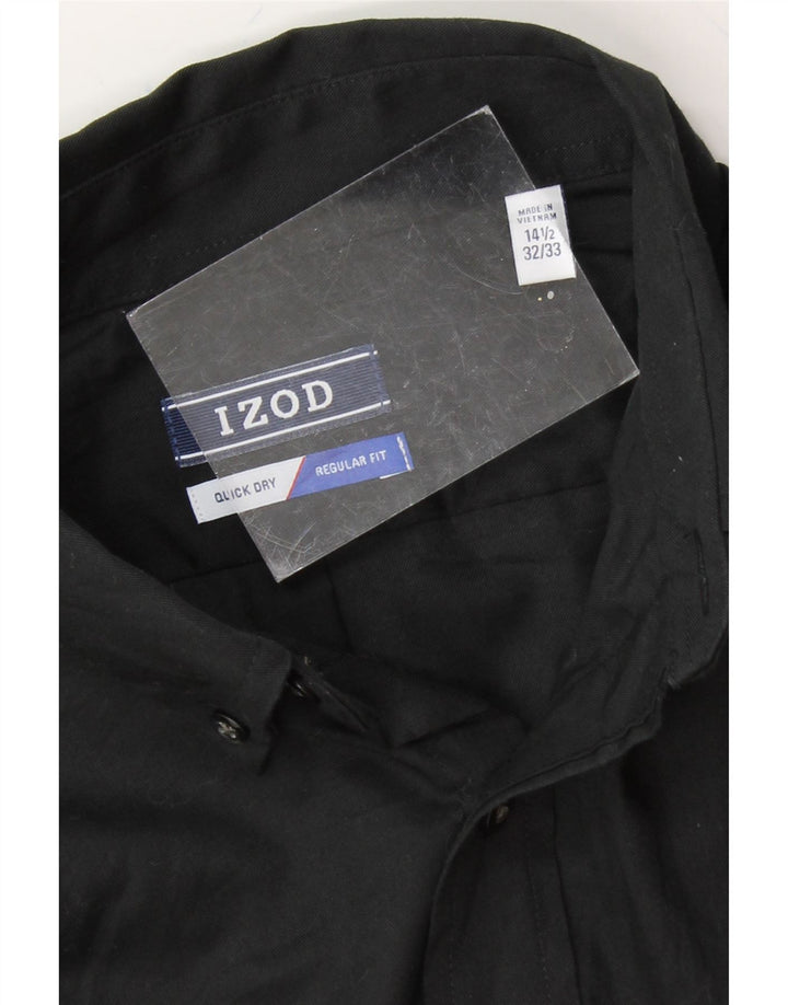 IZOD Mens Regular Fit Shirt Size 14 1/2 Small Black Vintage Izod and Second-Hand Izod from Messina Hembry 