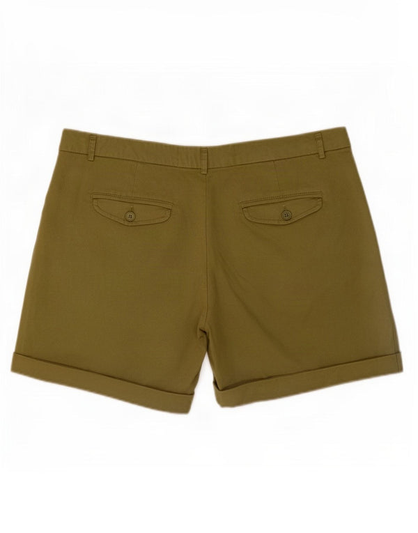 Benetton Chino Shorts til kvinder UK 14 Large W34 Khaki Bomuld