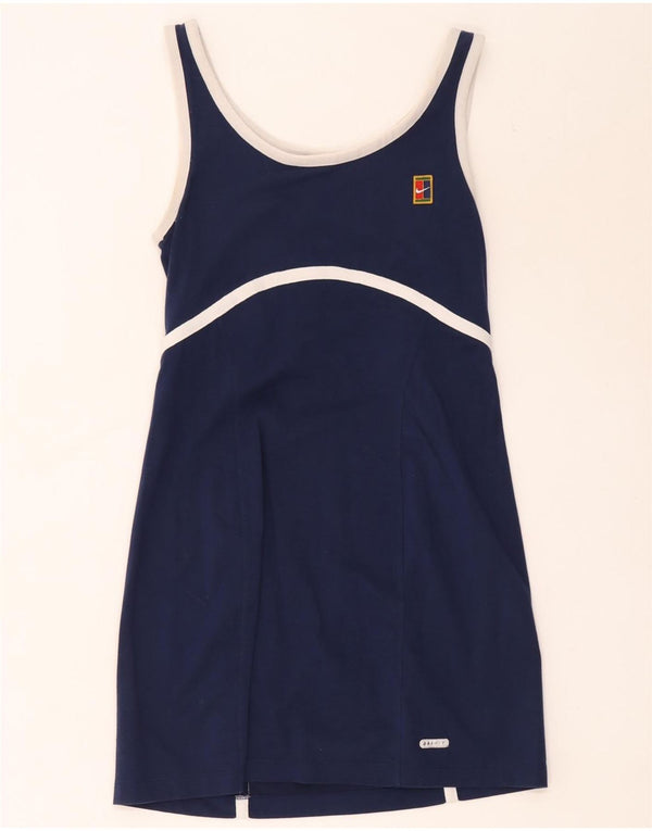 Nike Dame Dri Fit Tennis Dress US 8/10 Medium Navy Blue Colourblock