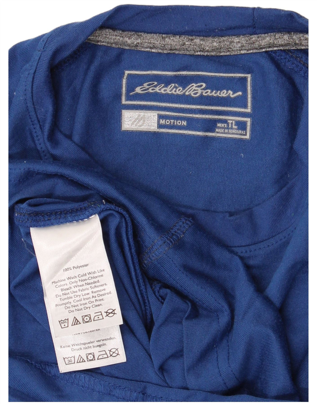 EDDIE BAUER Herre T-Shirt Top Stor Blå Polyester