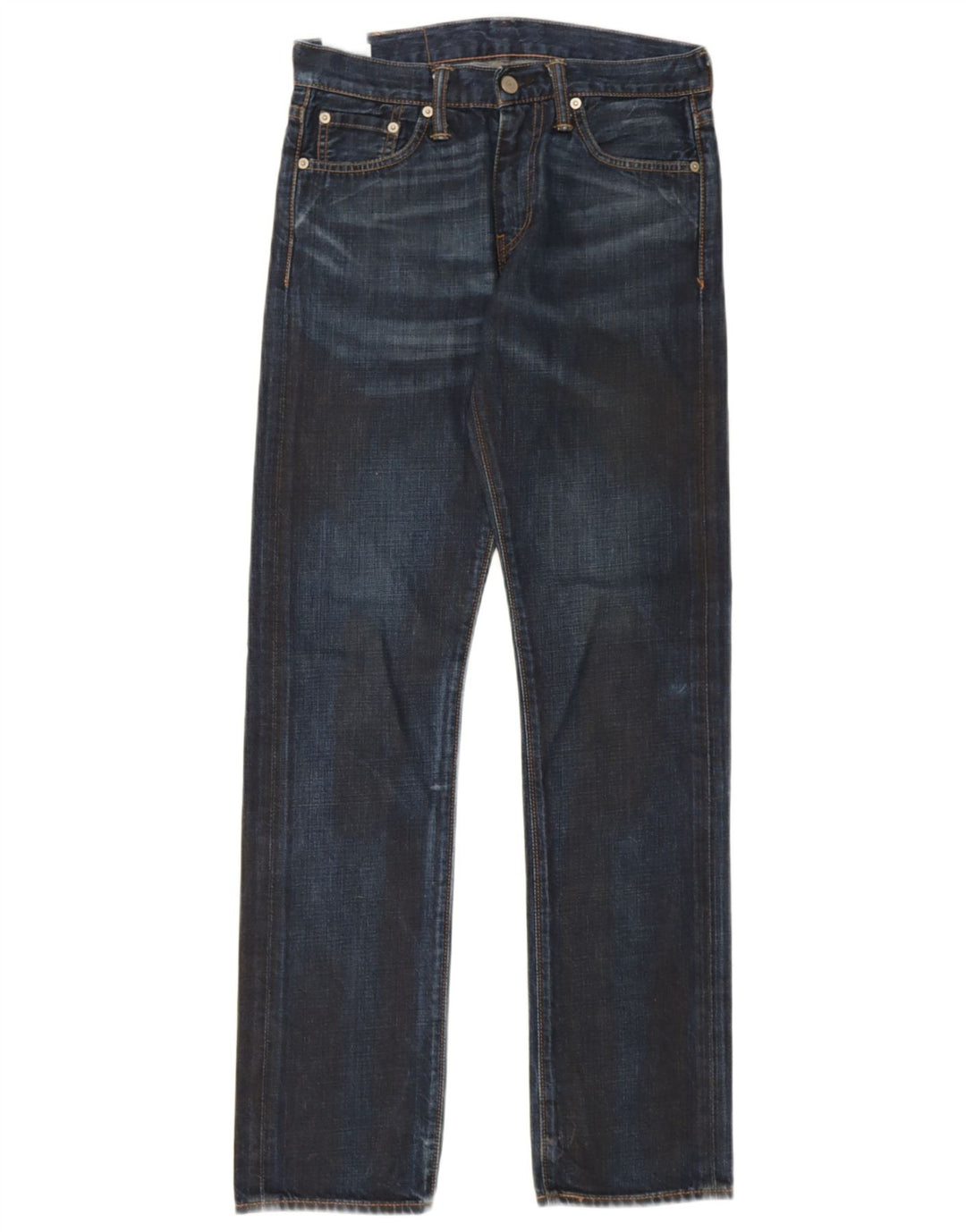 Levi's Herre 504 Straight Jeans W28 L32 Marineblå Bomuld