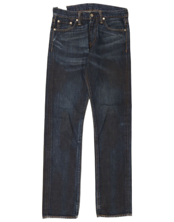 Levi's Herre 504 Straight Jeans W28 L32 Marineblå Bomuld