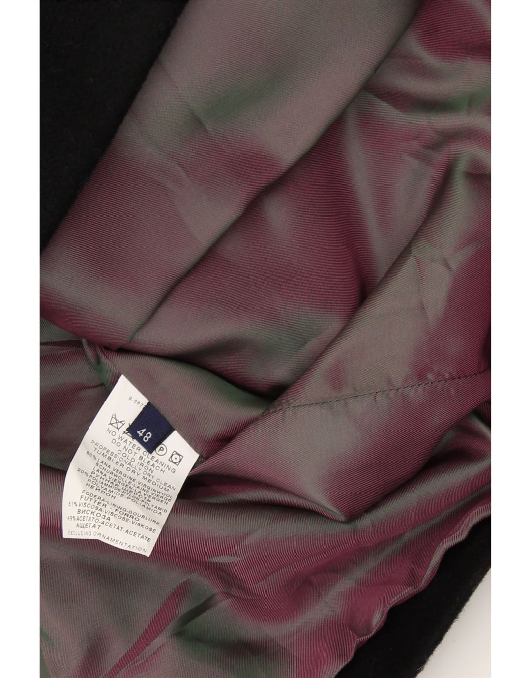 TRUSSARDI Womens Overcoat IT 48 XL Black Wool Vintage Trussardi and Second-Hand Trussardi from Messina Hembry 