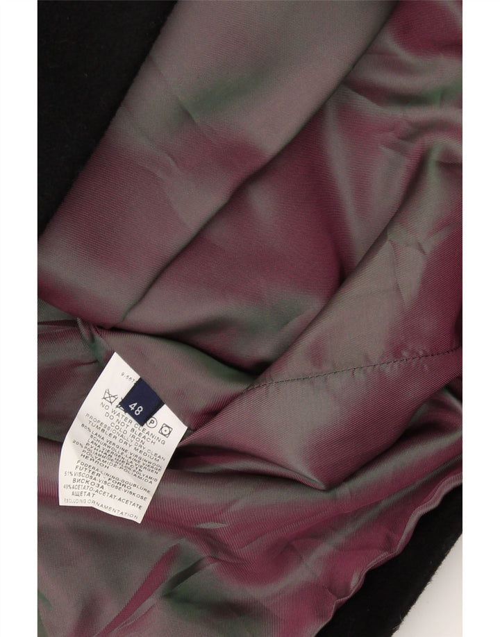 TRUSSARDI Womens Overcoat IT 48 XL Black Wool Vintage Trussardi and Second-Hand Trussardi from Messina Hembry 