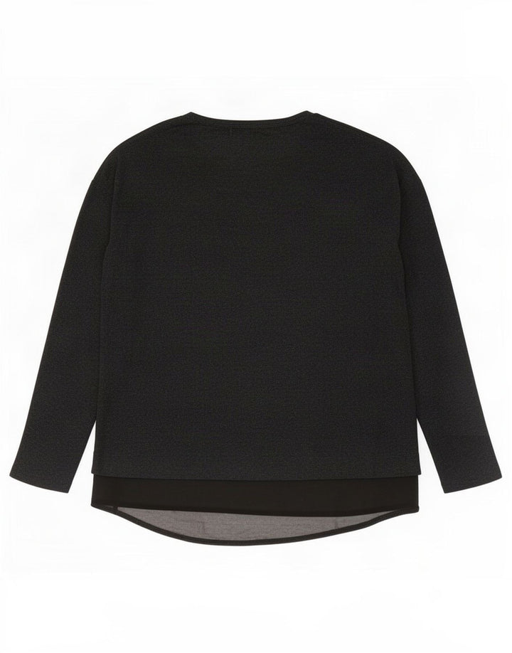 Zara Dame Oversized Top Langærmet UK 10 Small Grey Colourblock