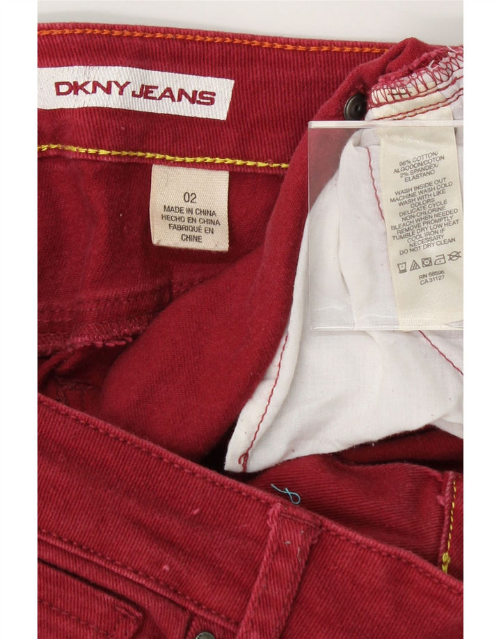 DKNY Womens Slim Jeans US 2 XS W30 L28 Red Cotton Vintage Dkny and Second-Hand Dkny from Messina Hembry 