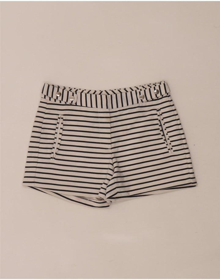 Zara Womens Regular Casual Shorts XS W28 Hvidstribet