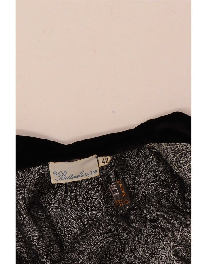 Vintage Dame Cardigan Top IT 42 Medium Sølv Paisley Silk