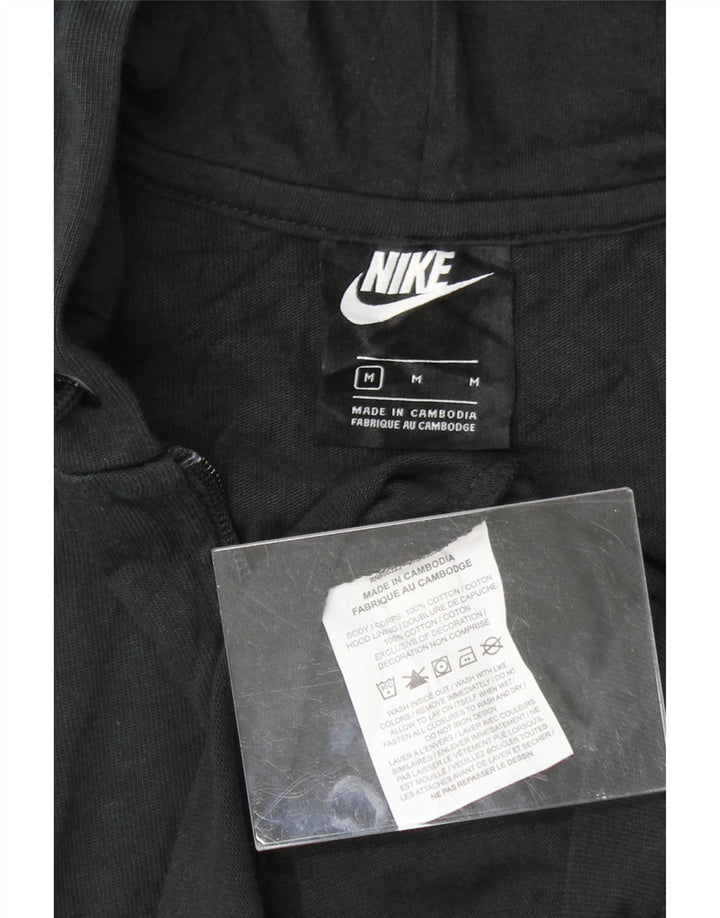 NIKE Womens Zip Hoodie Sweater UK 14 Medium Black Cotton Vintage Nike and Second-Hand Nike from Messina Hembry 