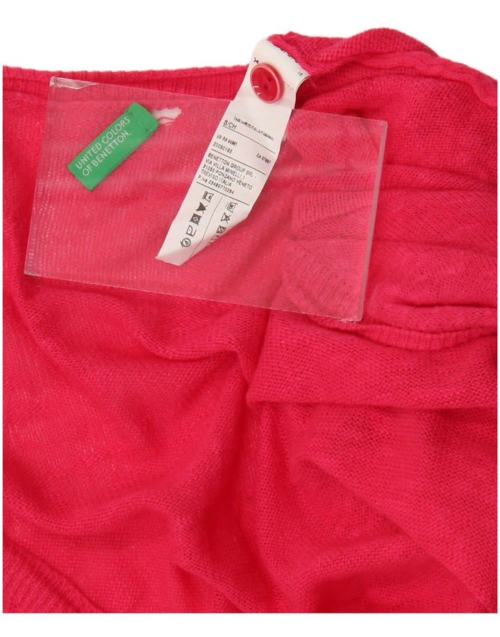 BENETTON Oversized cardigan sweater til kvinder UK 10 Lille Pink