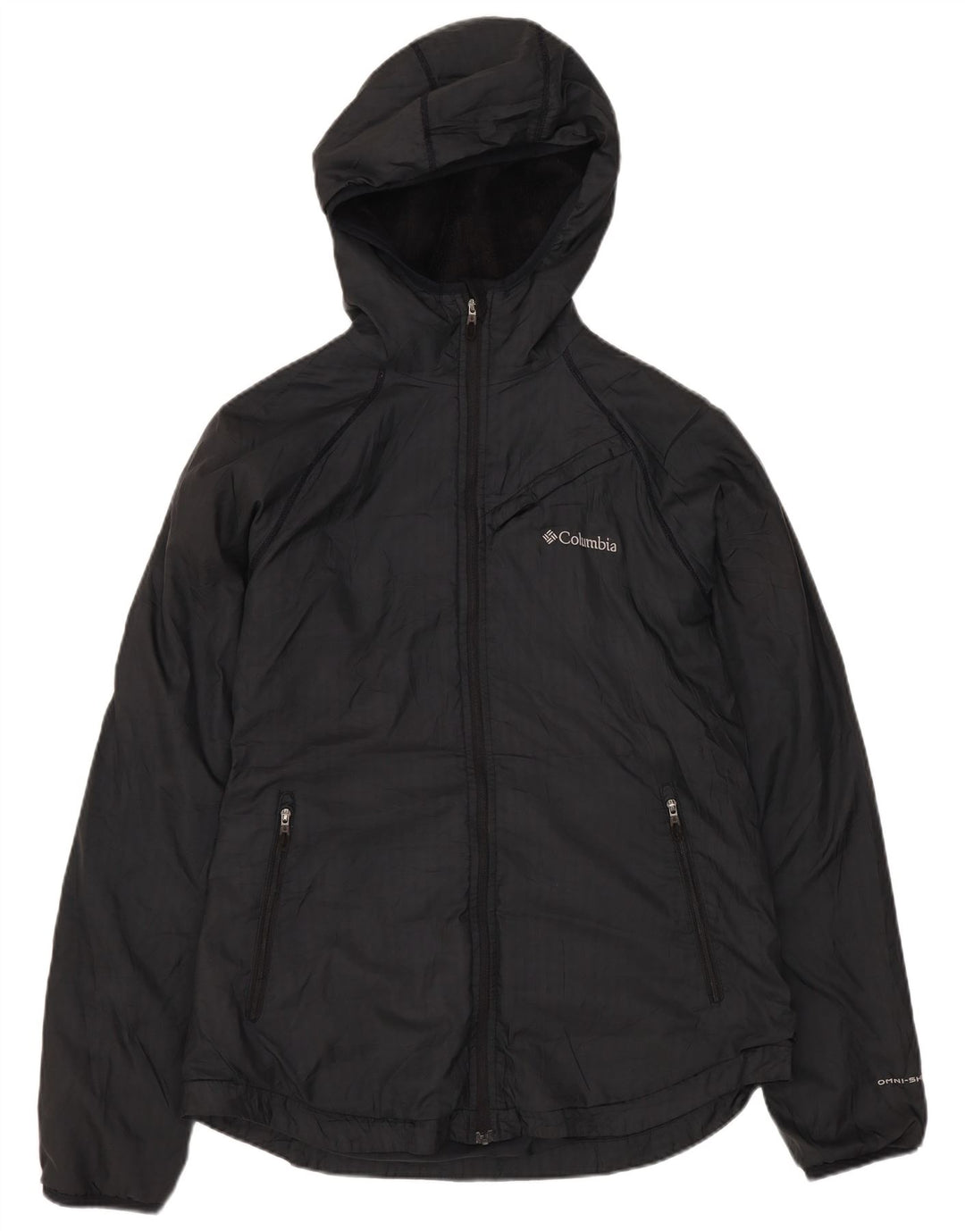 Columbia Herre Omni-Shield Hooded Windbreaker Jacket UK 36 Small Black