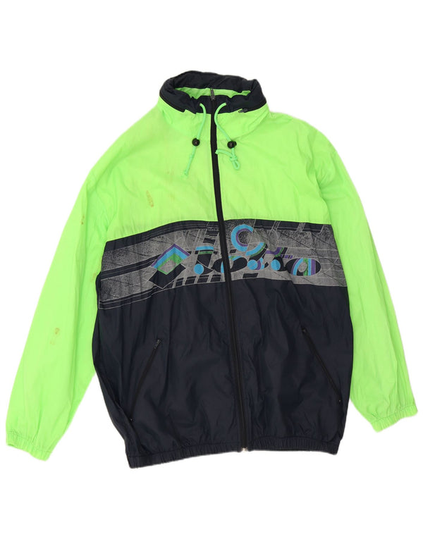 Lotto Herre Hætte grafisk regnjakke UK 42 XL Grøn Colourblock Polyester