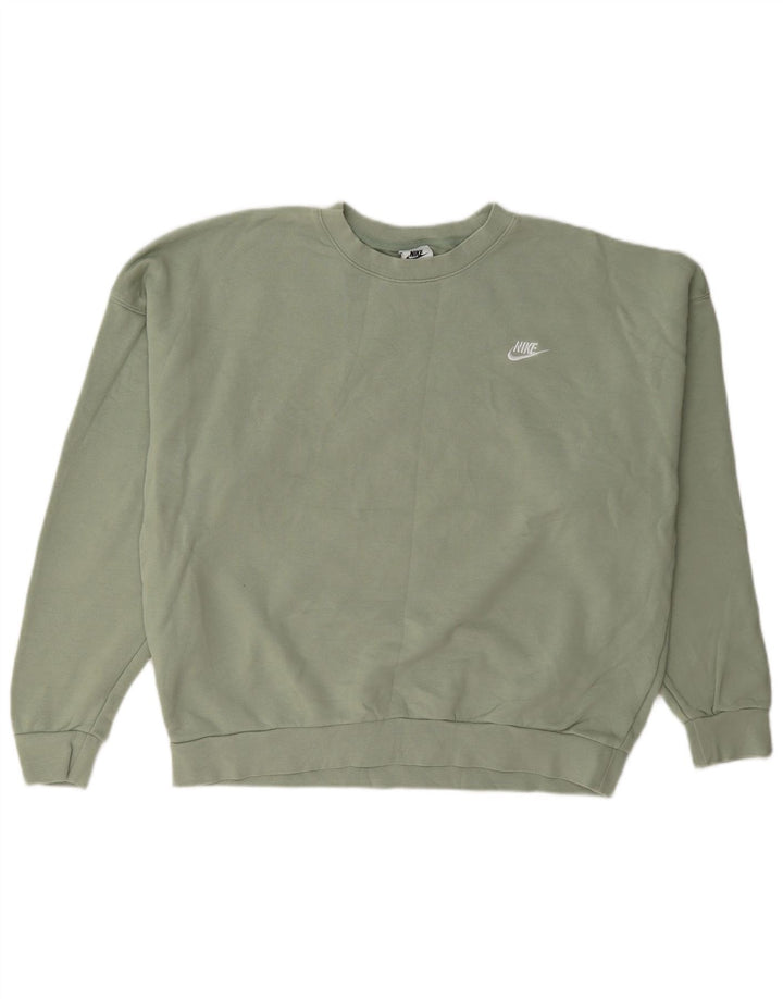 Nike Dame Oversized Sweatshirt Jumper UK 10 Lille grøn bomuld