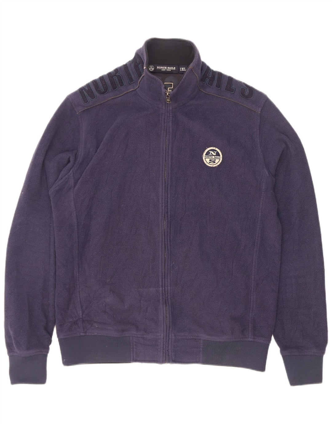 North Sails Herre grafisk fleecejakke UK 42 XL Navy Blue Polyester