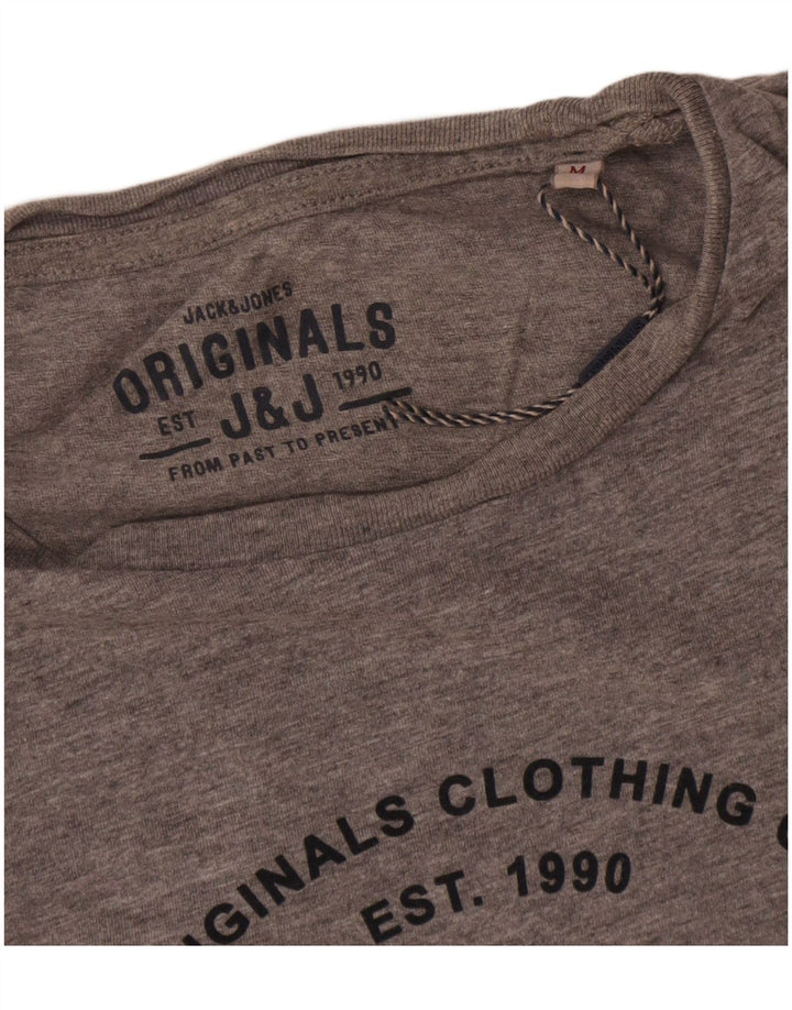Jack & Jones Herre grafisk T-shirt Top mellemgrå bomuld