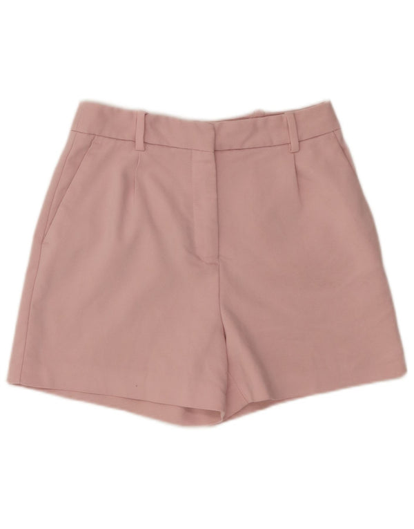 Zara Womens High Waist Chino Shorts Small W26 Pink Cotton