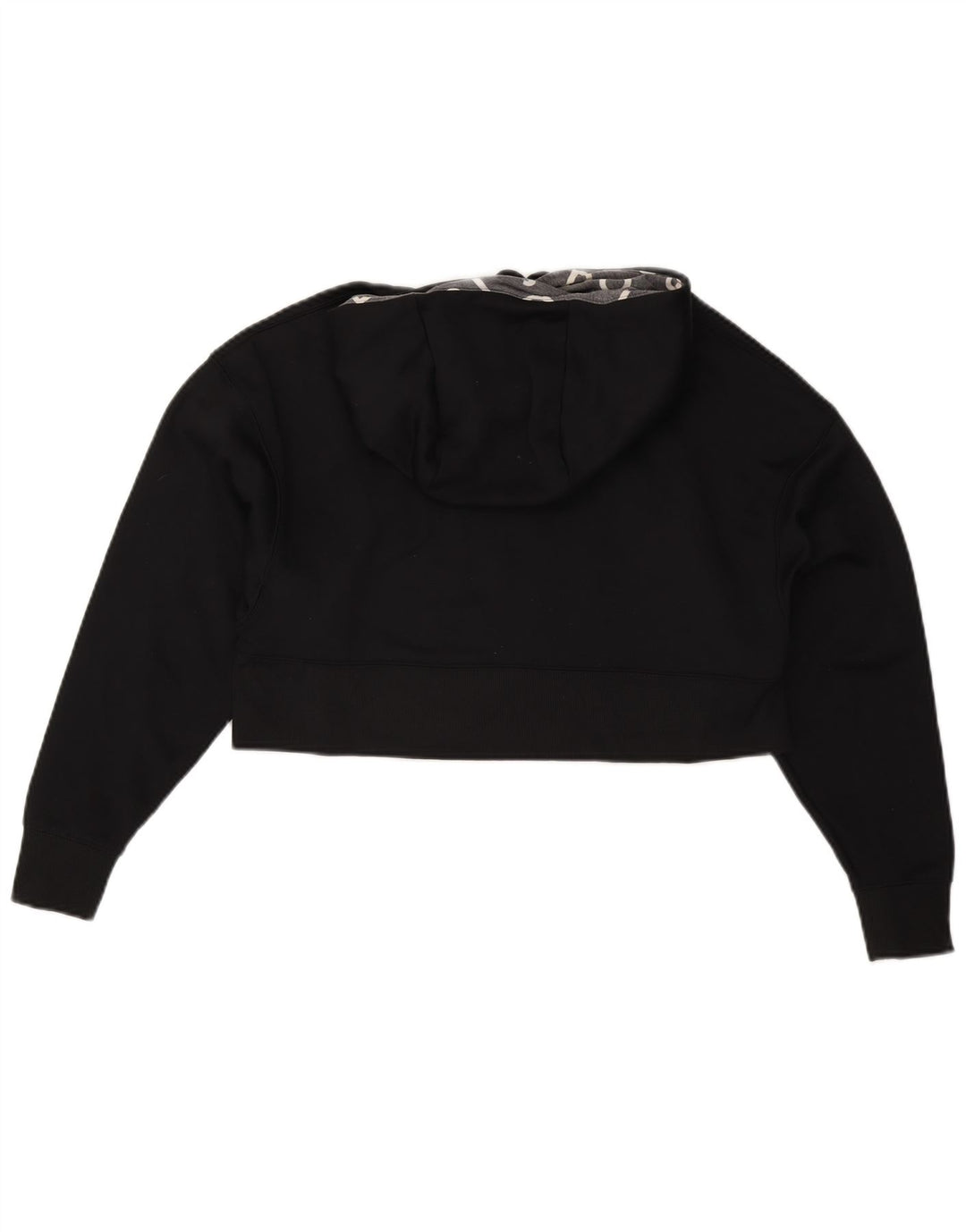 NIKE Womens Crop Oversized grafisk hættetrøjetrøje UK 6 XS Sort polyester