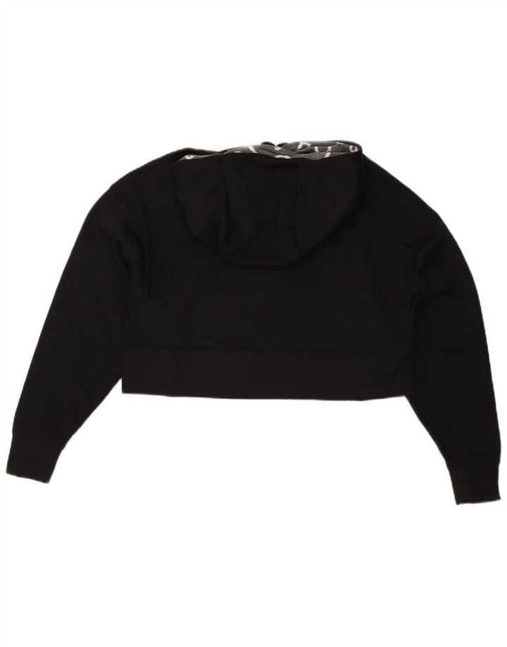 NIKE Womens Crop Oversized grafisk hættetrøjetrøje UK 6 XS Sort polyester
