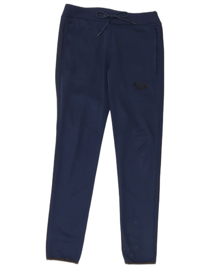 Adidas Dame træningsdragt Bukser UK 10 Small Navy Blue Polyester
