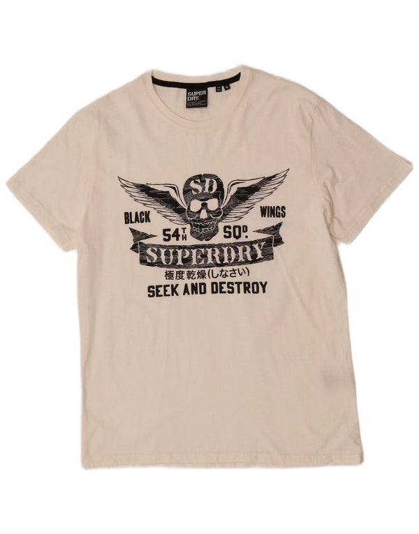 Superdry Herre grafisk T-shirt Top XL Hvid Bomuld