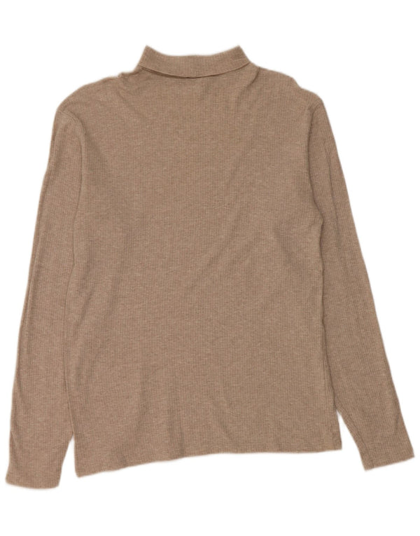 J. CREW Womens Roll Neck Jumper Sweater UK 14 Medium Beige Cotton