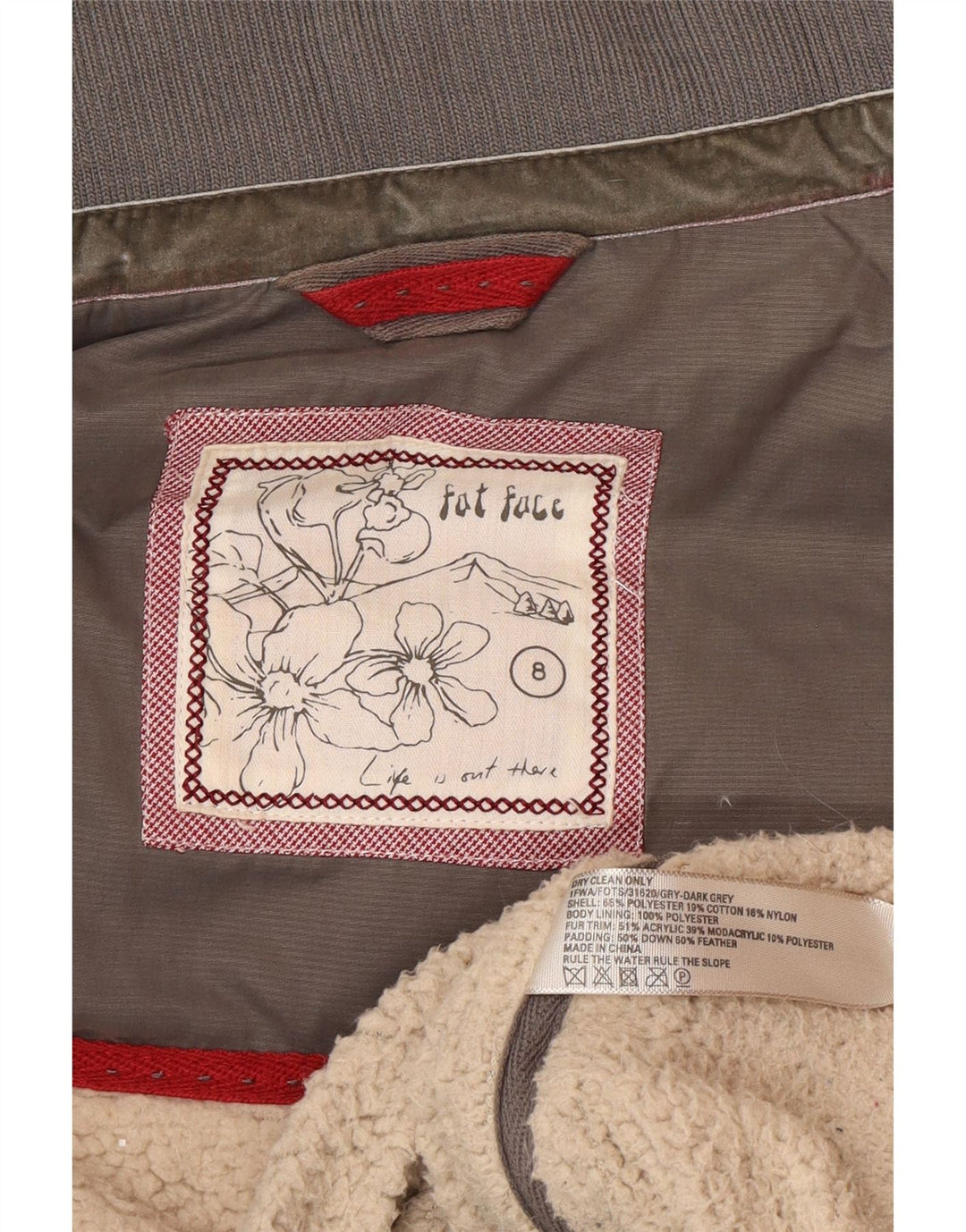 Fat Face Womens Polstret Gilet UK 8 Small Grå Polyester