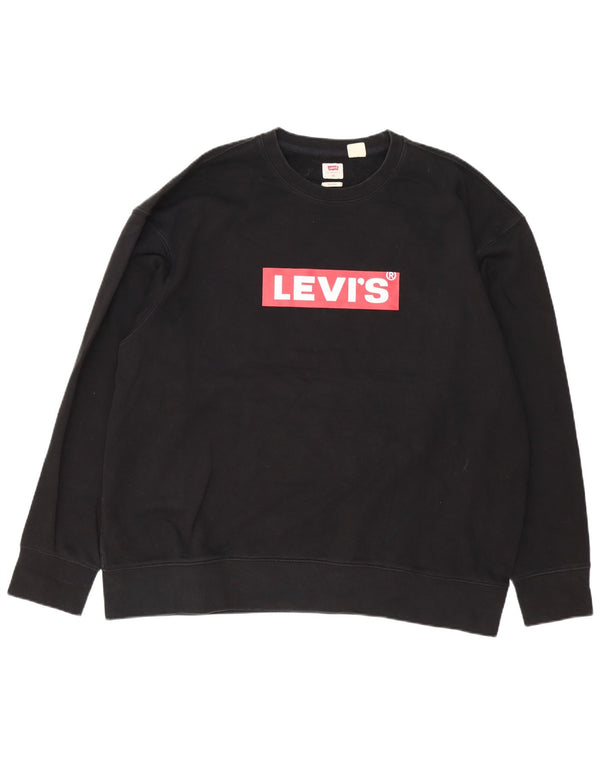 Levi's Herre Relaxed Graphic Sweatshirt Jumper XL Sort Bomuld
