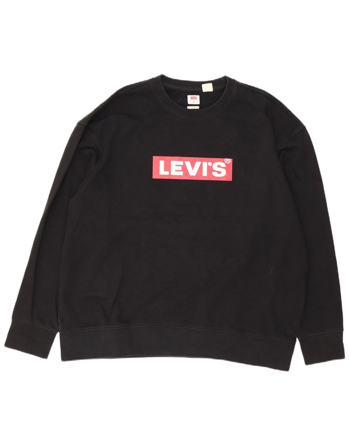 Levi's Herre Relaxed Graphic Sweatshirt Jumper XL Sort Bomuld