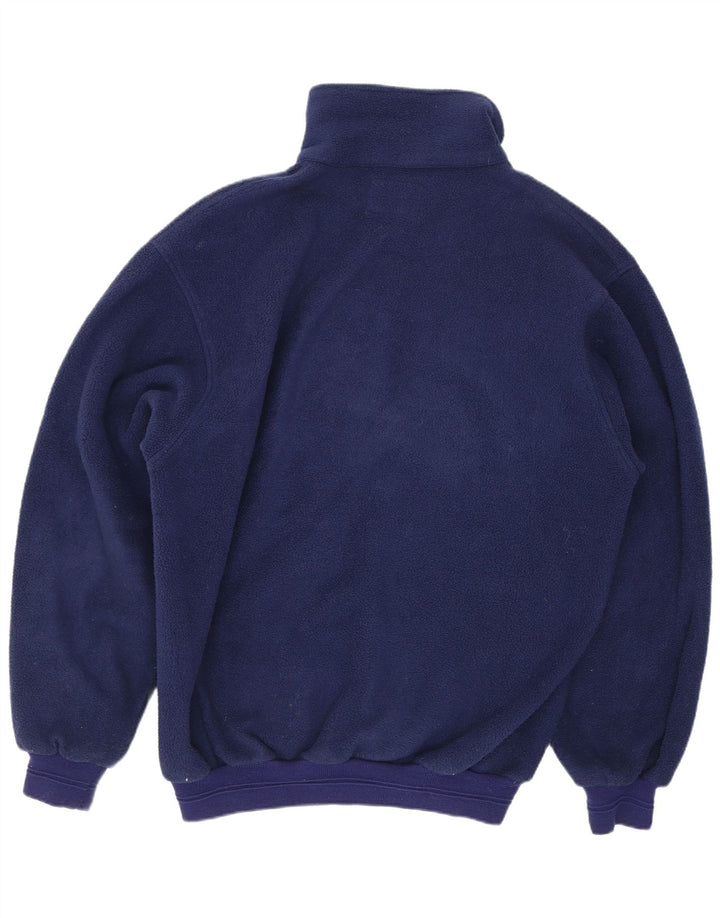 Malden Herre Button Neck Fleece Jumper Stor Blå