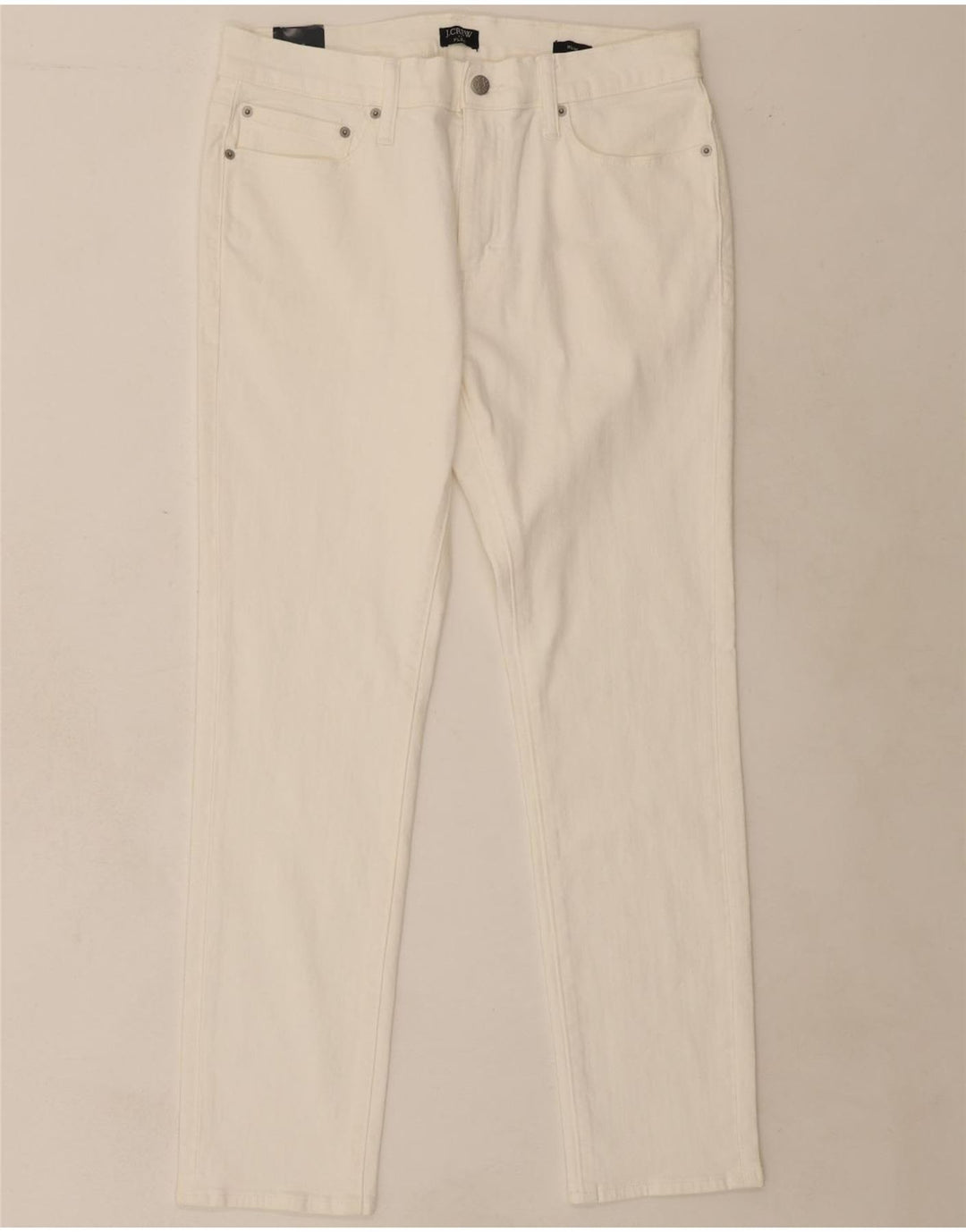 J. CREW Mens Flex Slim Jeans W32 L30 White Cotton Vintage J. Crew and Second-Hand J. Crew from Messina Hembry 