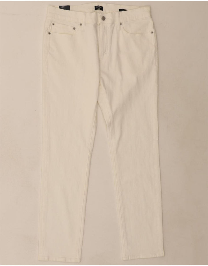 J. CREW Mens Flex Slim Jeans W32 L30 White Cotton Vintage J. Crew and Second-Hand J. Crew from Messina Hembry 