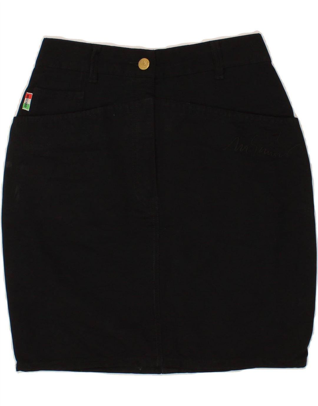 MOSCHINO Dame Denim Nederdel W26 Lille Sort Bomuld