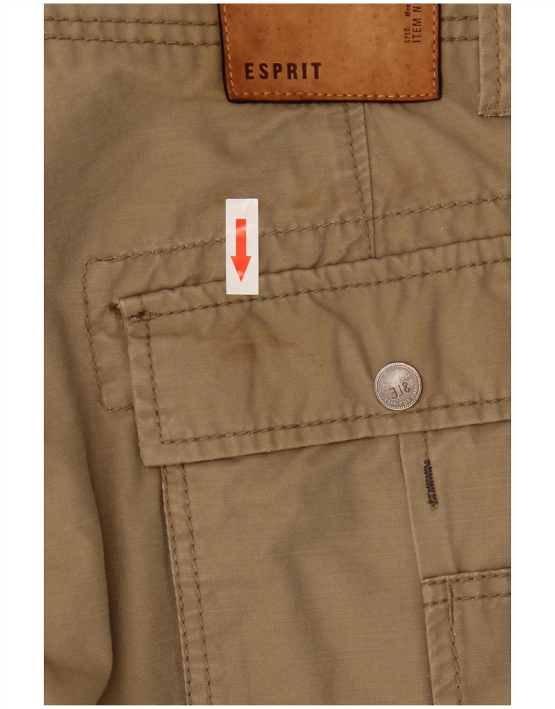 ESPRIT Straight Cargo bukser til mænd W30 L27 Beige bomuld