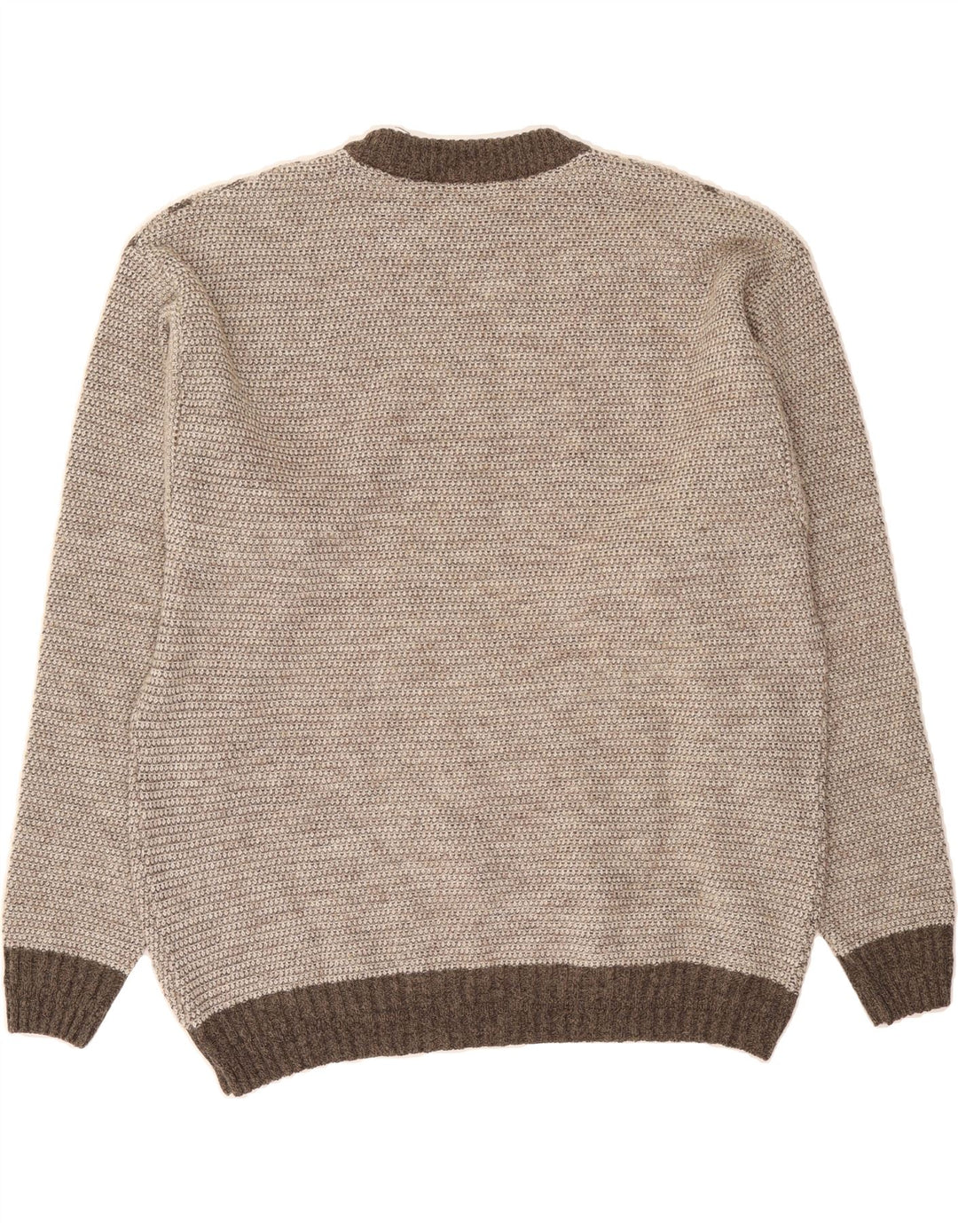 CASTELLO Mens Crew Neck Jumper Sweater IT 58 2XL Grey Argyle/Diamond Wool Vintage Castello and Second-Hand Castello from Messina Hembry 