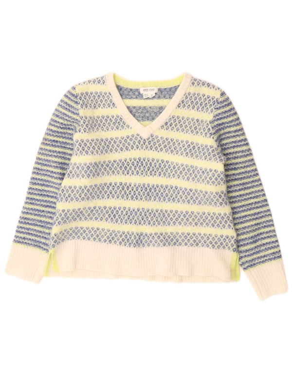 White Stuff Dame V-hals sweater UK 12 Medium Flerfarvet