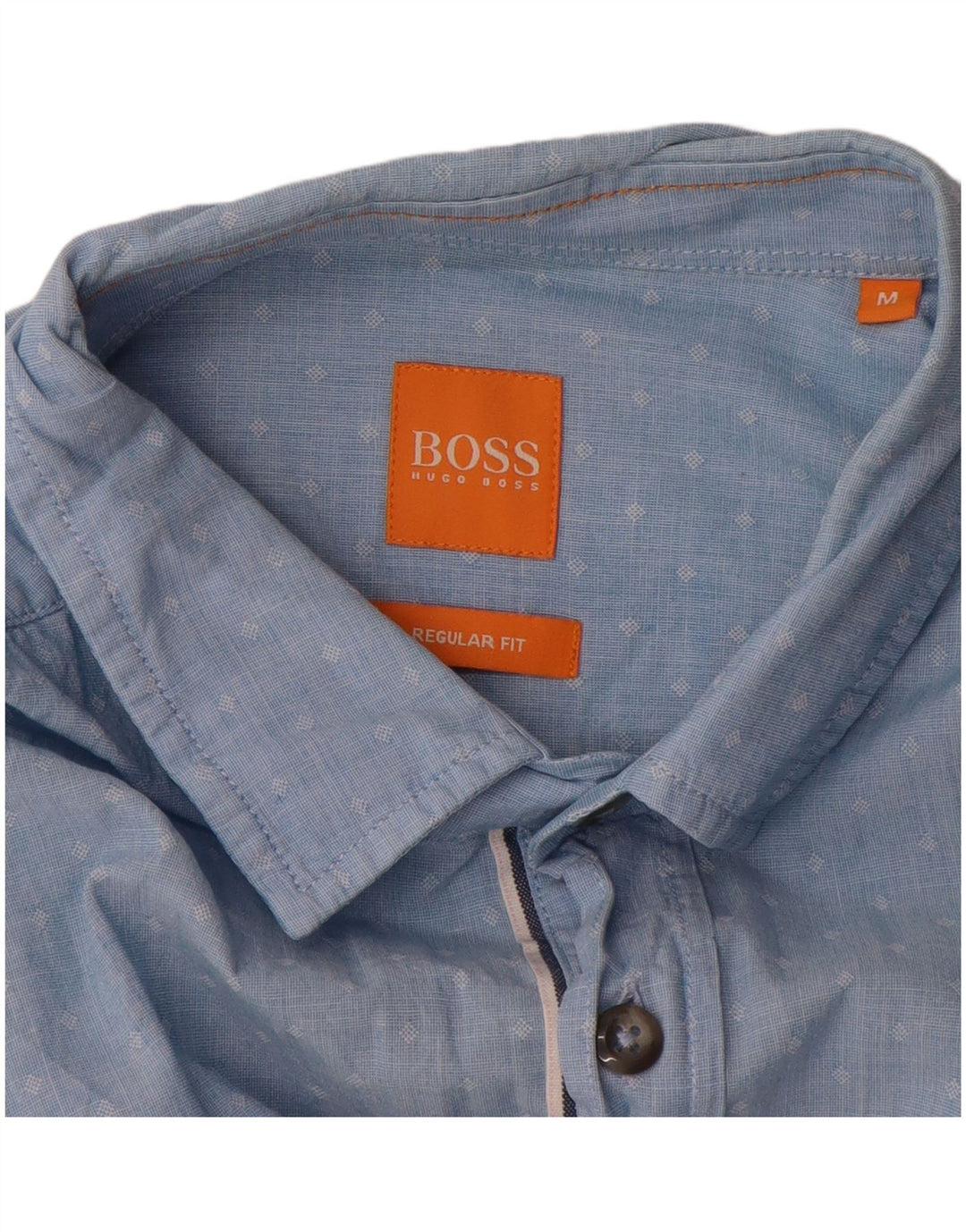 Hugo Boss Herre Regular Fit skjorte Medium Blue Plettet Bomuld