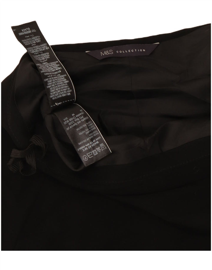 Marks & Spencer A-line nederdel til kvinder UK 10 Small W27 Black Polyester