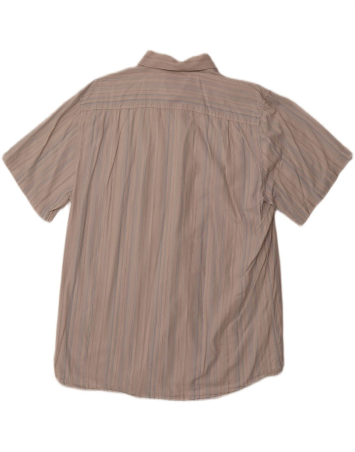 PIERRE CARDIN Kortærmet herreskjorte 2XL blå stribet bomuld