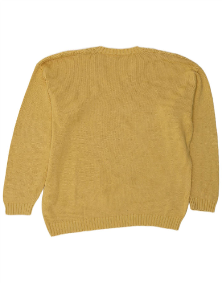 Stefanel Herre V-hals sweater XL Gul