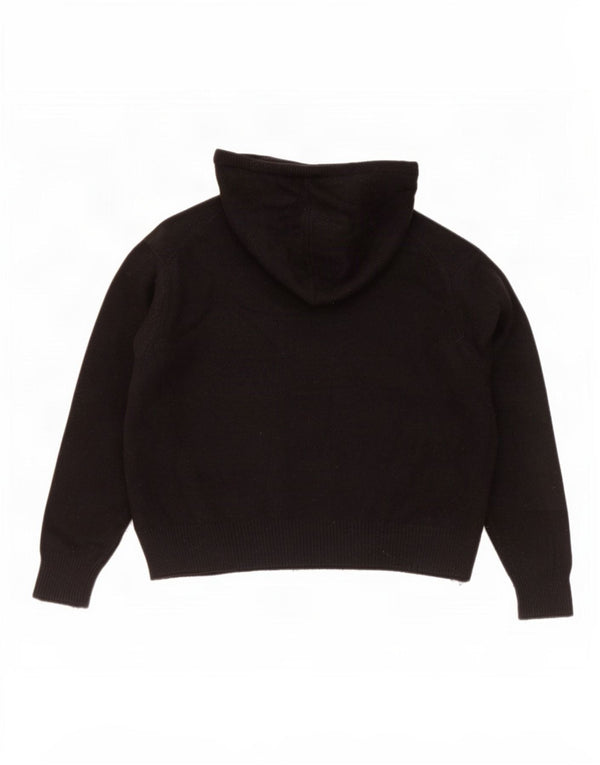 Polo Ralph Lauren Dame Crop Hættetrøje Sweater UK 14 Medium Sort Uld